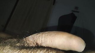 watching my hairy uncut clitty go limp in real time mess with my balls