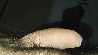 watching my hairy uncut clitty go limp in real time mess with my balls