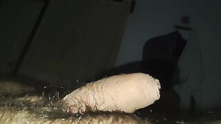watching my hairy uncut clitty go limp in real time mess with my balls