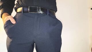 CEO bulge tease turns office review into massive cumshot
