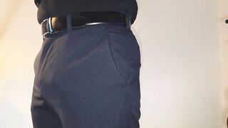 CEO bulge tease turns office review into massive cumshot