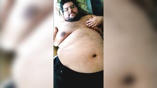 Superchub Shaking His Belly in Slow Mo Gushing Hot Loads