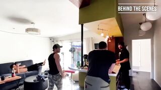 Gay couple fit amateur BTS Kane Hardy gets throat wrecked by huge cock