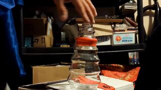 Ho ho ho giant dick stuffed in tight asshole while candy jar explodes