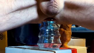 Ho ho ho giant dick stuffed in tight asshole while candy jar explodes