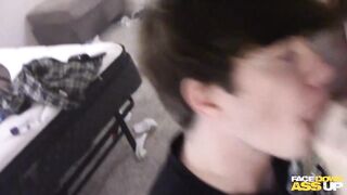 Hard as fuck gangbang twink gets face fucked raw