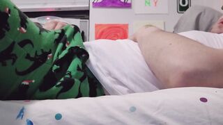 Slept off then woke up DRIPPING with a throbbing cock
