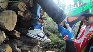 Take off DC shoes of blond teen boy cum covered feet
