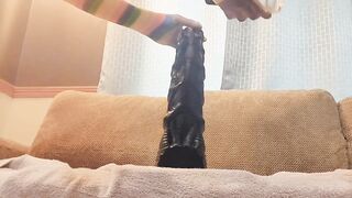 Femboy sissy gets destroyed by a monster XXXL seahorse dildo