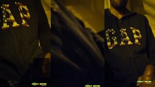 Big Uncut Cock Jerking Outdoors Caught By People Passing By Public Cumshot