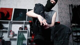 Army Boy Destroyed By Dirty Smelly Socks And Black Boots Gushing Soles