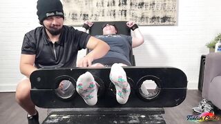 TKL Nurse Blindfolded Tag Team Choked By Magic Tickler Feet Socks Gay Bondage 3some Gigglegasms