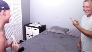 Inching Closer to Choked Gag with Gay Daddy Jake Combs Big Dick Handjob