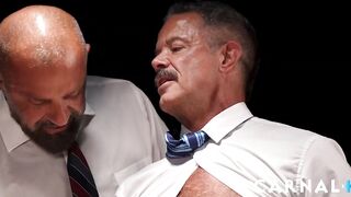 Master Scott and Master Aries Destroyed Boy James Blond in a Bareback Spit Roast Gangbang