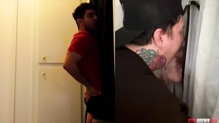 Straight Bro Destroyed By Gay Gloryhole First Time Gushing Choked