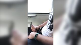 European Teen Masturbates In Train Almost Caught By Strangers