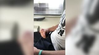 European Teen Masturbates In Train Almost Caught By Strangers