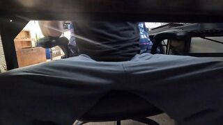Gay Hot Guy Jacking Off Big Cock Solo Male At Desk Gushing Destroyed