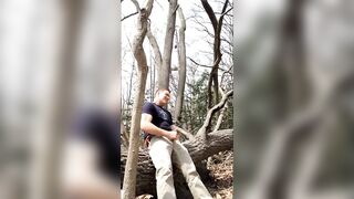 Gay Guy Masturbating In Woods With Cumshot In Boxers