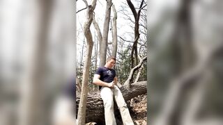 Gay Guy Masturbating In Woods With Cumshot In Boxers