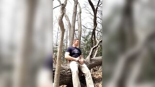 Gay Guy Masturbating In Woods With Cumshot In Boxers