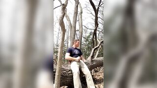 Gay Guy Masturbating In Woods With Cumshot In Boxers