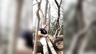 Gay Guy Masturbating In Woods With Cumshot In Boxers
