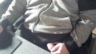 White Cock Gay Bear Dadbody Guy In Sweatpants Getting Hard Teasing Penis Head