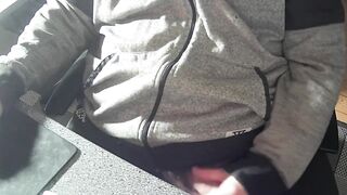 White Cock Gay Bear Dadbody Guy In Sweatpants Getting Hard Teasing Penis Head