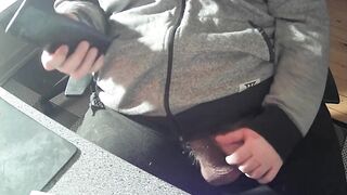 White Cock Gay Bear Dadbody Guy In Sweatpants Getting Hard Teasing Penis Head
