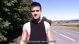 Czech Hunter Destroyed By Cash For Push-Ups Then Choked On Cum