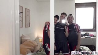 Sporty Spanish Shaggers Destroyed by Hung British Jocks Moaning While Eating Ass and Tossing Salad