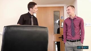 Reece Bentley destroys Connor Levis in office uncut raw anal riding fetish cumshot