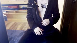 Tattooed Twink Jerking Off Huge Load On Mirror