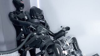 Latex Bondage Chair Drill Destroyed Gay Rubber Milking Machine Nipple Play Breath Control