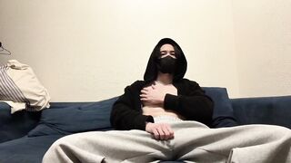 Japanese gay handsome guy big dick solo male amateur destroyed gushing choked after two weeks no masturbation