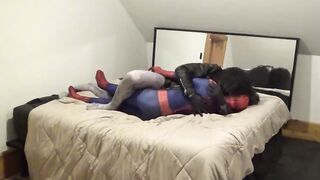 1980s Long Haired Metal Head Destroys Spiderman Suit Fan with Gay Sex Doll
