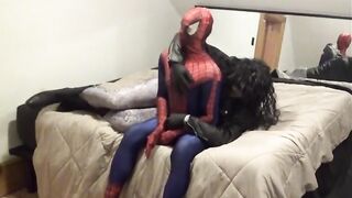 1980s Long Haired Metal Head Destroys Spiderman Suit Fan with Gay Sex Doll
