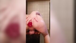 Femboy Shower Chastity Gushing Destroyed By Gay Dildo Ass Spanking Solo Sissy