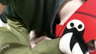 Puppy Boy Licks Feet and Sucks Uncut Big Cock for Russian Gay Cumshot