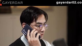 Gay Office Hunk Destroyed by Big Dick Salesman Cum Gushing Blowjob