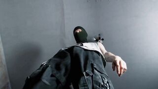 Gay Army Boots Amplify Pleasure as Cock Screams Through Dirty White Sock Breath