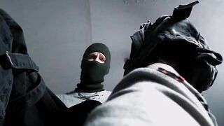 Gay Army Boots Amplify Pleasure as Cock Screams Through Dirty White Sock Breath