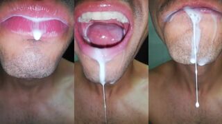 Sloopy Hot Milk Mouth Play Gay Tongue Kissing Spit Fetish Compilation