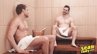 Sean Cody Robbie Lets Kieran Taste Thick Cock Before Raw Sauna Cum Fuck