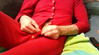 Gay Red Pajamas Destroyed Naked Cock Tease Solo Male Verified Amateurs