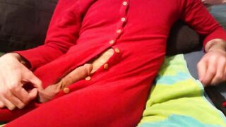 Gay Red Pajamas Destroyed Naked Cock Tease Solo Male Verified Amateurs