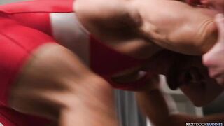 Beefy Logan Aarons Still Fits His Wrestling Singlet and Johnny's Cock Full Scene Destroyed Gushing Cumshot Deep Throat