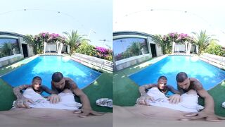 Gay Poolside Vacation Destroyed By Double Blowjob Choking Gay Bottom POV Muscular Tattooed Men