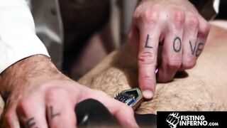 Fisting Inferno Destroyed Duok Sub Gets Rough CBT from Dom Doctor and Bearded Assistant